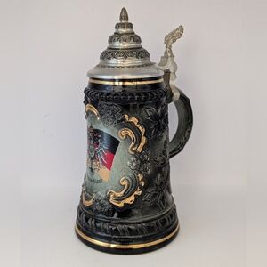 Original KING Handmade Hand Painted German Deutschland Beer Stein Germany